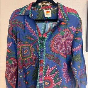 FARM Rio Tropical Blue and Green Shirt